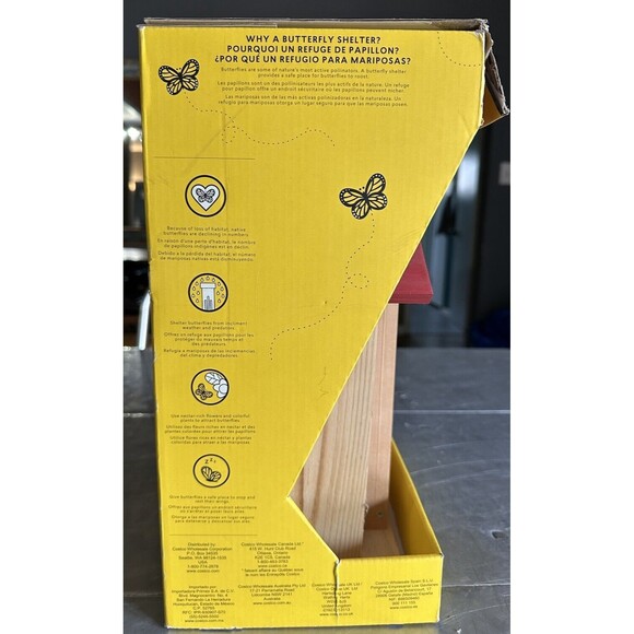 Native Bee Barn House w Butterfly Shelter New in Box Bambeco Wood Red Roof - Picture 5 of 5